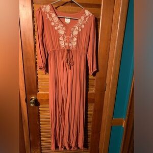 XS  Blue Rain from Francesca’s coral maxi dress